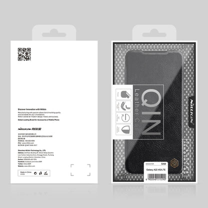 For Samsung Galaxy A22 4G LTE NILLKIN QIN Series Crazy Horse Texture Horizontal Flip Leather Case(Brown) - Galaxy Phone Cases by NILLKIN | Online Shopping UK | buy2fix