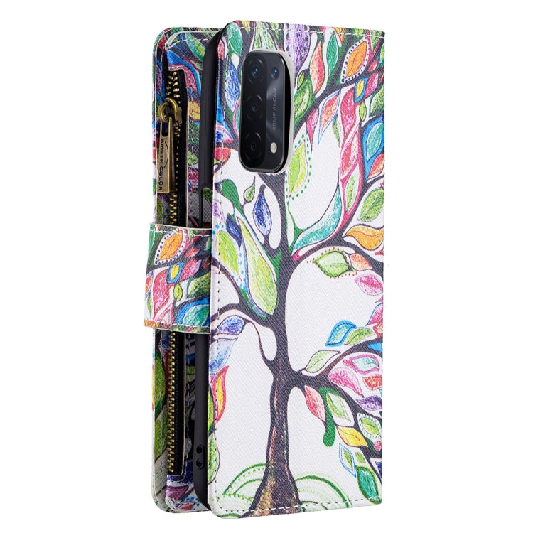 For OPPO A74 5G/A93 5G/A54 5G Colored Drawing Pattern Zipper Horizontal Flip Leather Case with Holder & Card Slots & Wallet(Big Tree) - OPPO & vivo Accessories by buy2fix | Online Shopping UK | buy2fix