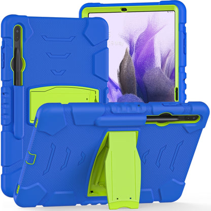 For Samsung Galaxy Tab S7+/ Tab S7 FE / Tab S8+ 3-Layer Protection Screen Frame + PC + Silicone Combination Case with Holder(Blue+Lime) - Other Galaxy Tab PC by buy2fix | Online Shopping UK | buy2fix