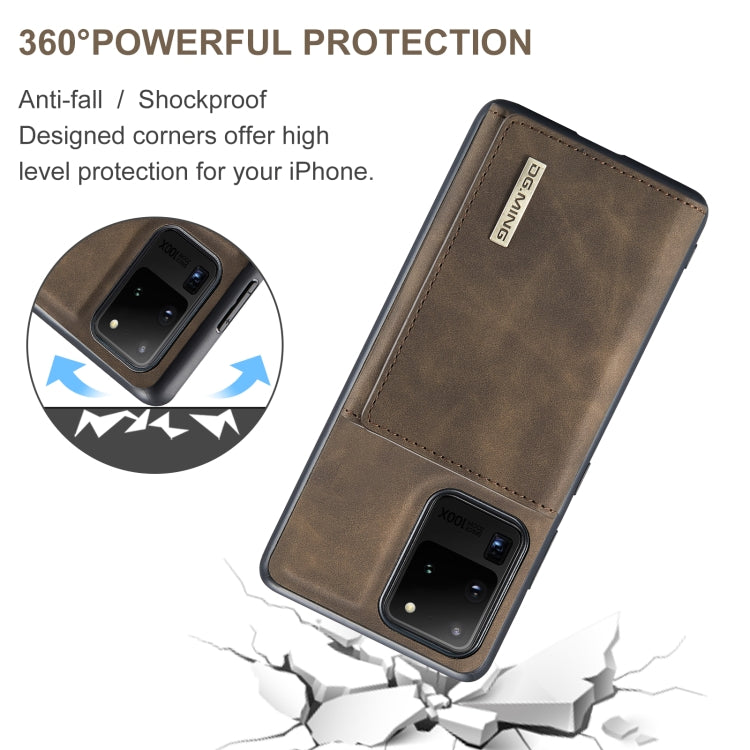 For Samsung Galaxy S20 Ultra DG.MING M1 Series 3-Fold Multi Card Wallet  Back Cover Shockproof Case with Holder Function(Coffee) - Galaxy Phone Cases by DG.MING | Online Shopping UK | buy2fix