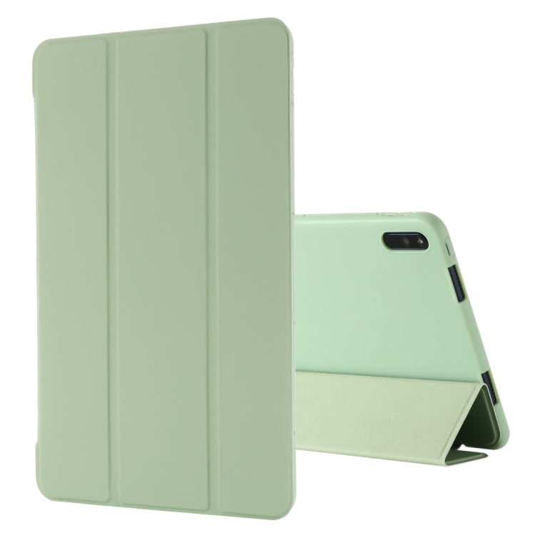 For Huawei MatePad 11 (2021) GEBEI Shockproof Horizontal Flip Leather Case with Three-folding Holder(Green) - Huawei by GEBEI | Online Shopping UK | buy2fix