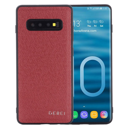 For Galaxy S10+ GEBEI Full-coverage Shockproof Leather Protective Case(Red) - Galaxy Phone Cases by GEBEI | Online Shopping UK | buy2fix