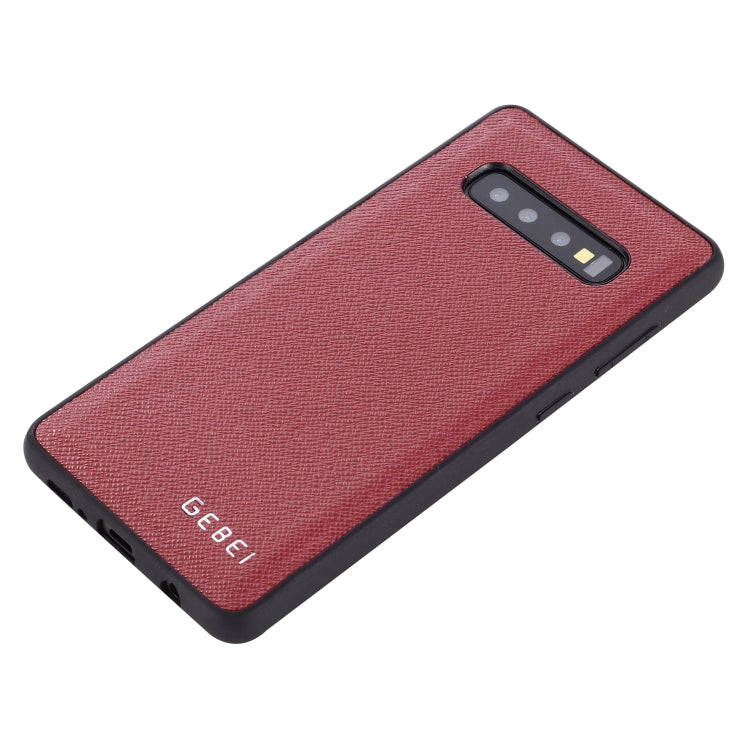 For Galaxy S10+ GEBEI Full-coverage Shockproof Leather Protective Case(Red) - Galaxy Phone Cases by GEBEI | Online Shopping UK | buy2fix