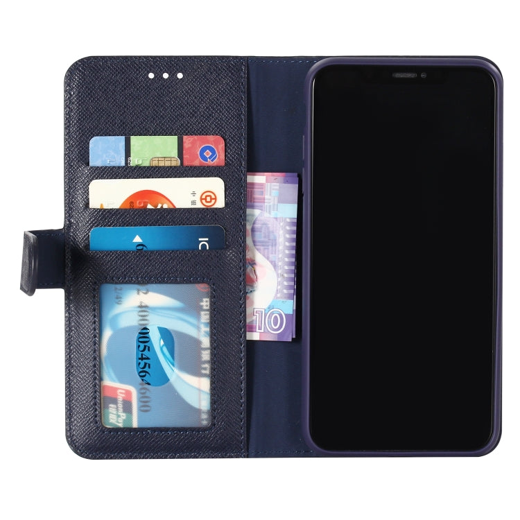 For iPhone XR GEBEI Top-grain Leather Horizontal Flip Protective Case with Holder & Card Slots & Wallet & Photo Frame(Blue) - More iPhone Cases by GEBEI | Online Shopping UK | buy2fix