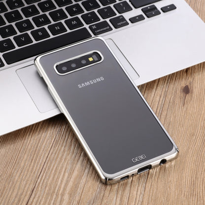 For Galaxy S10+ GEBEI Shockproof  Plating PC Protective Case(Silver) - Galaxy Phone Cases by GEBEI | Online Shopping UK | buy2fix