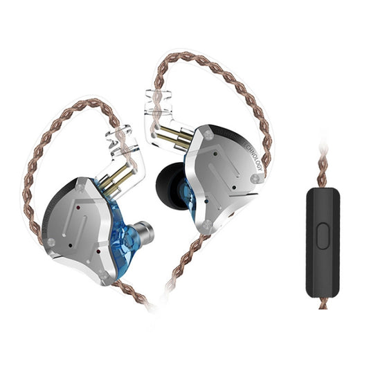 KZ ZS10 Pro 10-unit Ring Iron Gaming In-ear Wired Earphone, Mic Version(Blue) - In Ear Wired Earphone by KZ | Online Shopping UK | buy2fix