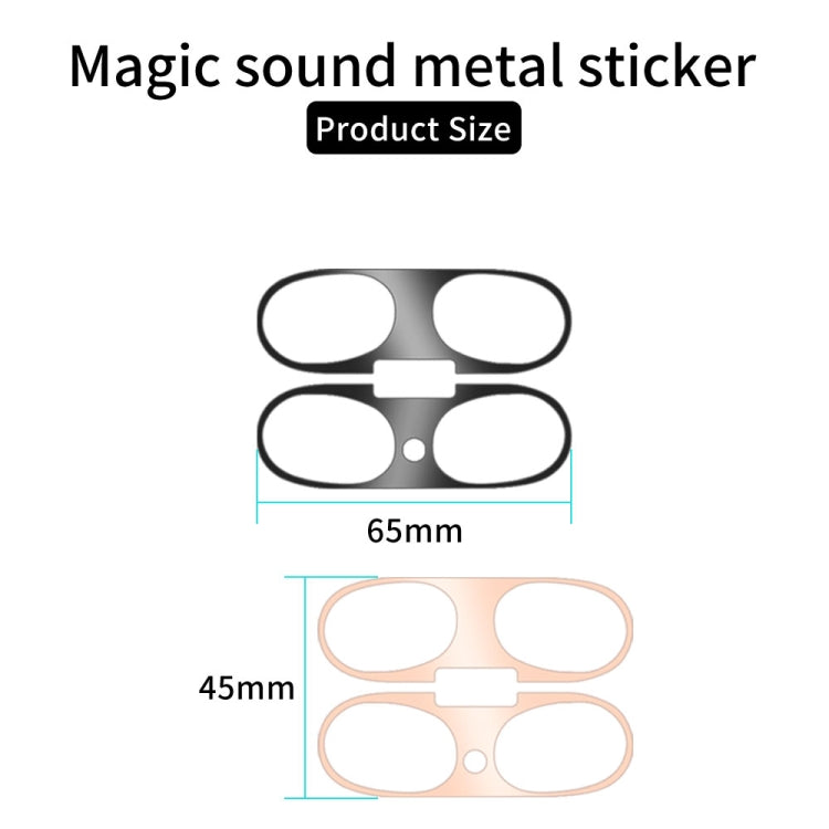 For Beats Studio Buds Wireless Bluetooth Earphone Magic Sound Metal Protective Sticker(Rose Gold) - Protective Sticker by buy2fix | Online Shopping UK | buy2fix