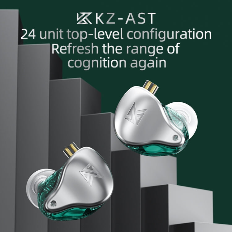 KZ AST 24-unit Balance Armature Monitor HiFi In-Ear Wired Earphone With Mic(Silver) - In Ear Wired Earphone by KZ | Online Shopping UK | buy2fix