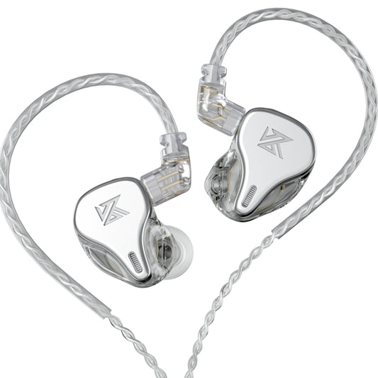 KZ DQ6 3-unit Dynamic HiFi In-Ear Wired Earphone No Mic(Silver) - In Ear Wired Earphone by KZ | Online Shopping UK | buy2fix