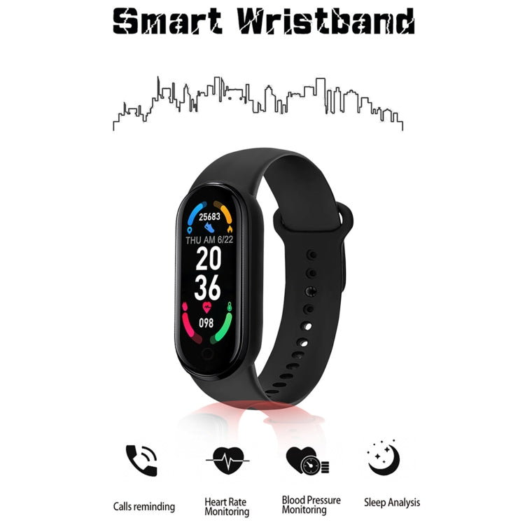 M6 Sports Smart Bracelet, Support Heart Rate Monitoring & Blood Pressure Monitoring & Sleep Monitoring & Sedentary Reminder, Type:Linear Charging(Black) - Smart Wear by buy2fix | Online Shopping UK | buy2fix