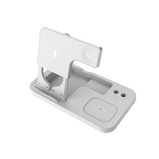 0W01 4 in 1 Multi-function Foldable Fast Charging Wireless Charger Stand for iPhone & Apple Pencil & iWatch & AirPods(White) - Apple Accessories by buy2fix | Online Shopping UK | buy2fix