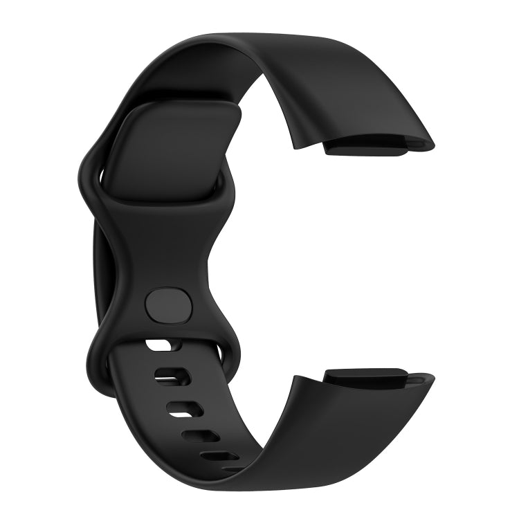 For Fitbit Charge 5 Silicone Watch Band, Size:S (Black) - Smart Wear by buy2fix | Online Shopping UK | buy2fix