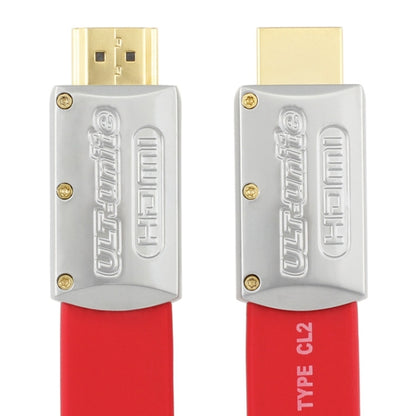ULT-unite 4K Ultra HD Gold-plated HDMI to HDMI Flat Cable, Cable Length:8m(Red) - Cable by ult-unite | Online Shopping UK | buy2fix