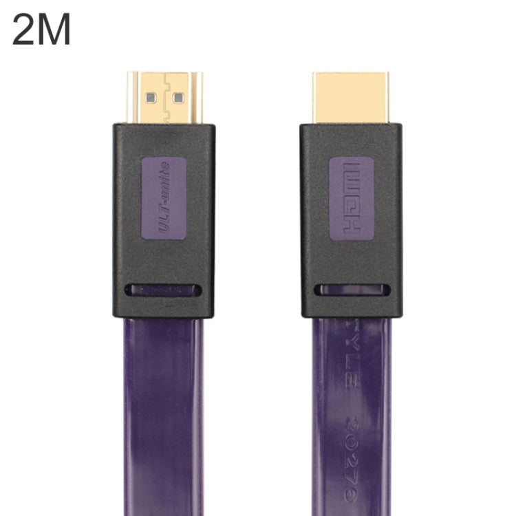 ULT-unite 4K Ultra HD Gold-plated HDMI to HDMI Flat Cable, Cable Length:2m(Transparent Purple) - Cable by ult-unite | Online Shopping UK | buy2fix