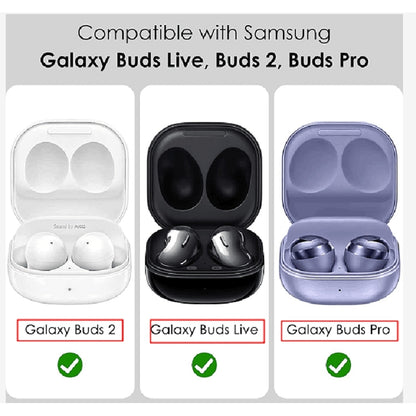 For Samsung Galaxy Buds Live / Buds 2 / Buds Pro / Buds 2 Pro Shockproof Carbon Fiber Luggage Earphone Protective Case with Hook(Green) - Samsung Earphone Case by buy2fix | Online Shopping UK | buy2fix