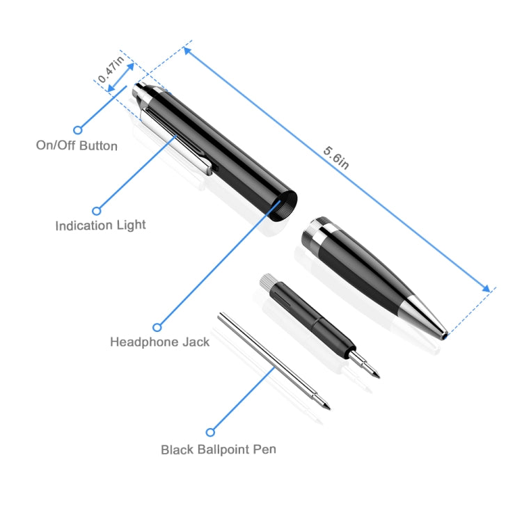 Q90 Intelligent HD Digital Noise Reduction Recording Pen, Capacity:32GB(Black) - Security by buy2fix | Online Shopping UK | buy2fix