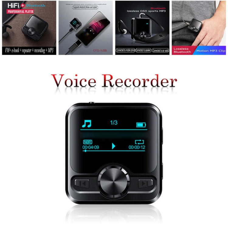 M9 AI Intelligent High-definition Noise Reduction Voice Control Recorder Ebook Bluetooth MP3 Player, Capacity:8GB(Black) - MP3 Player by buy2fix | Online Shopping UK | buy2fix