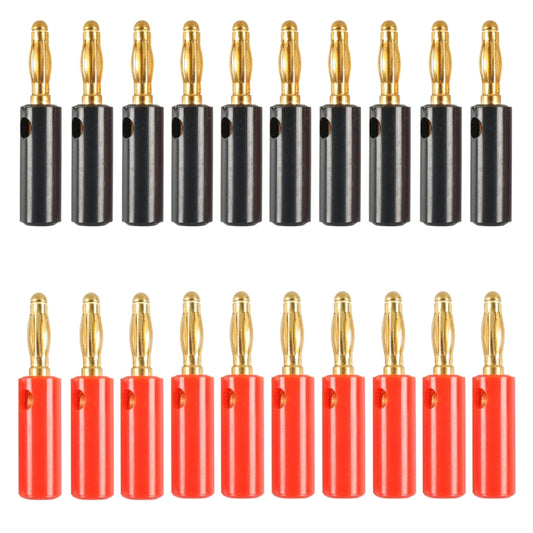 A6546 20 in 1 Car Red and Black Cover Gold-plated 4mm Banana Head Audio Plug - In Car by buy2fix | Online Shopping UK | buy2fix