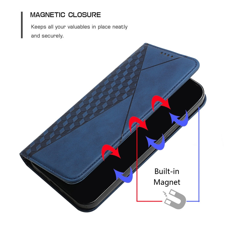 For Google Pixel 6 Pro Skin Feel Magnetic Leather Phone Case(Blue) - Google Cases by buy2fix | Online Shopping UK | buy2fix