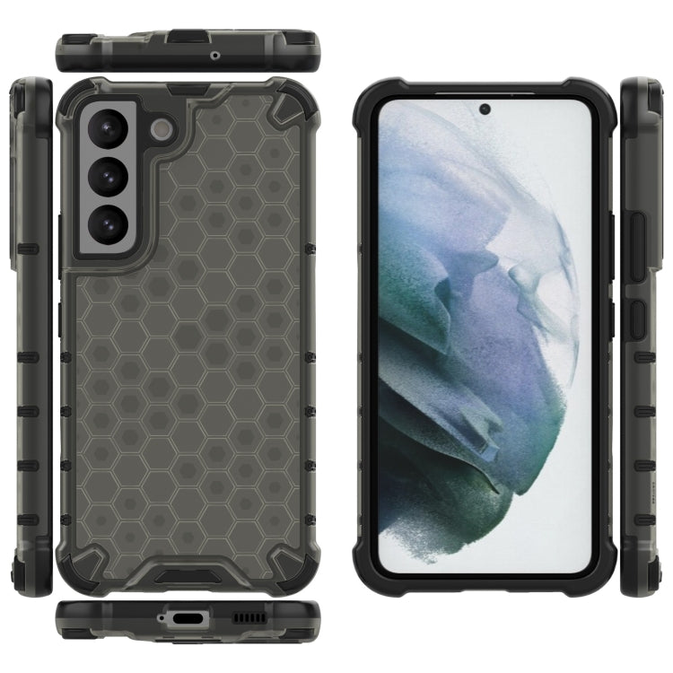 For Samsung Galaxy S22 5G Honeycomb PC + TPU Phone Case(Black) - Galaxy S22 5G Cases by buy2fix | Online Shopping UK | buy2fix