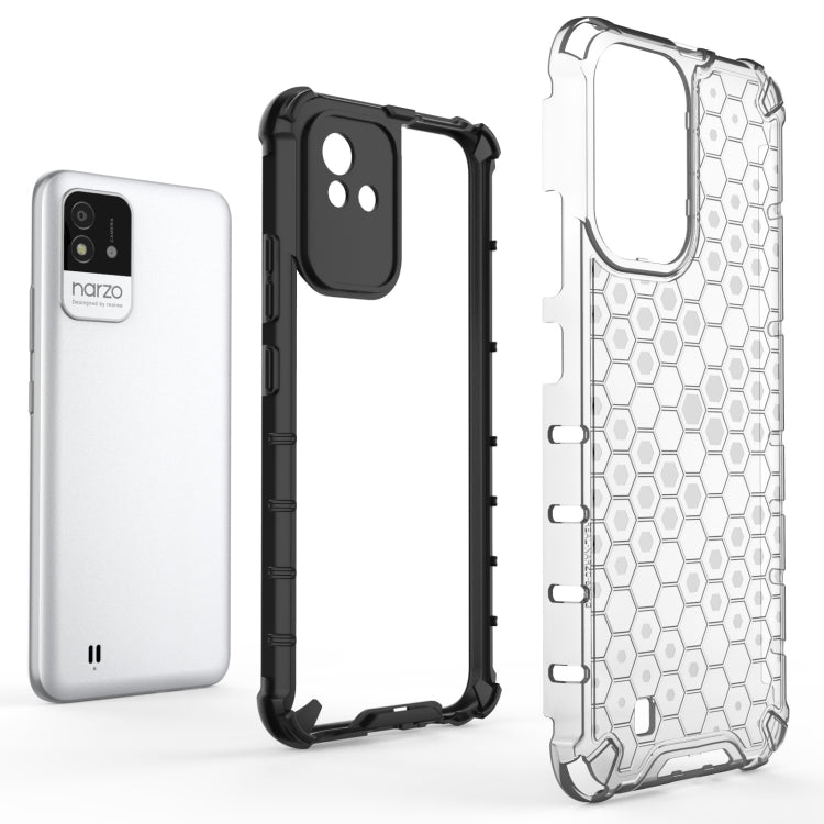 For OPPO Realme Narzo 50 4G Honeycomb PC + TPU Phone Case(Black) - Realme Cases by buy2fix | Online Shopping UK | buy2fix