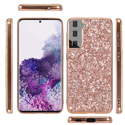 For Samsung Galaxy S22 Ultra 5G Glitter Powder Shockproof TPU Protective Phone Case(Black) - Samsung Accessories by buy2fix | Online Shopping UK | buy2fix