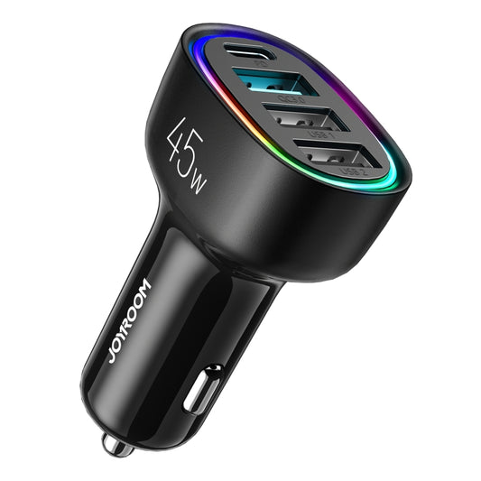 JOYROOM JR-CL09 45W PD+QC 3.0+Dual USB 4 Ports Fast Charging Car Charger(Black) - In Car by JOYROOM | Online Shopping UK | buy2fix