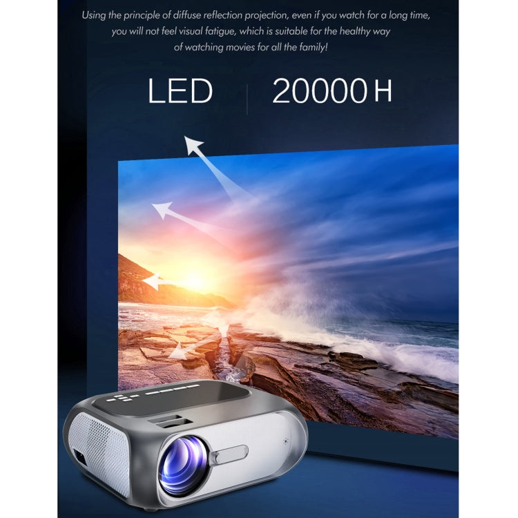 T7i 720P 200 ANSI Home Theater LED HD Digital Projector, Same Screen Version, US Plug(Silver Grey) - Consumer Electronics by buy2fix | Online Shopping UK | buy2fix