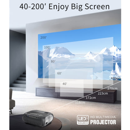 T7i 720P 200 ANSI Home Theater LED HD Digital Projector, Same Screen Version, AU Plug(Silver Grey) - Consumer Electronics by buy2fix | Online Shopping UK | buy2fix