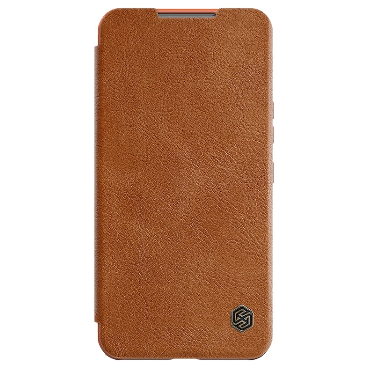 For Samsung Galaxy S22 5G NILLKIN QIN Series Pro Sliding Camera Cover Design Leather Phone Case(Brown) - Galaxy S22 5G Cases by NILLKIN | Online Shopping UK | buy2fix