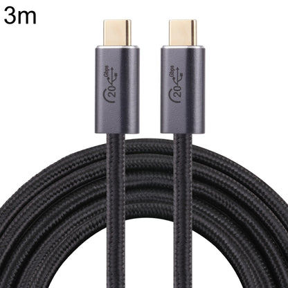 20Gbps USB 3.2 USB-C / Type-C Male to USB-C / Type-C Male Braided Data Cable, Cable Length:3m(Black) - Computer & Networking by buy2fix | Online Shopping UK | buy2fix