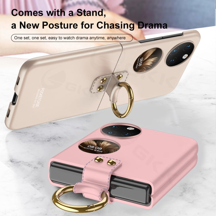 For Huawei P50 Pocket GKK Ultra-thin Full Coverage Phone Case with Ring(Gold) - Huawei Cases by GKK | Online Shopping UK | buy2fix
