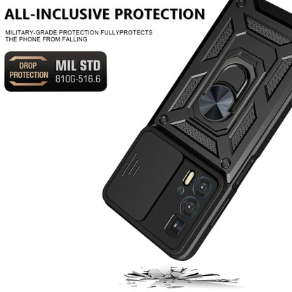 For Motorola Edge 20 Pro Sliding Camera Cover TPU+PC Phone Case(Black) - Motorola Cases by buy2fix | Online Shopping UK | buy2fix