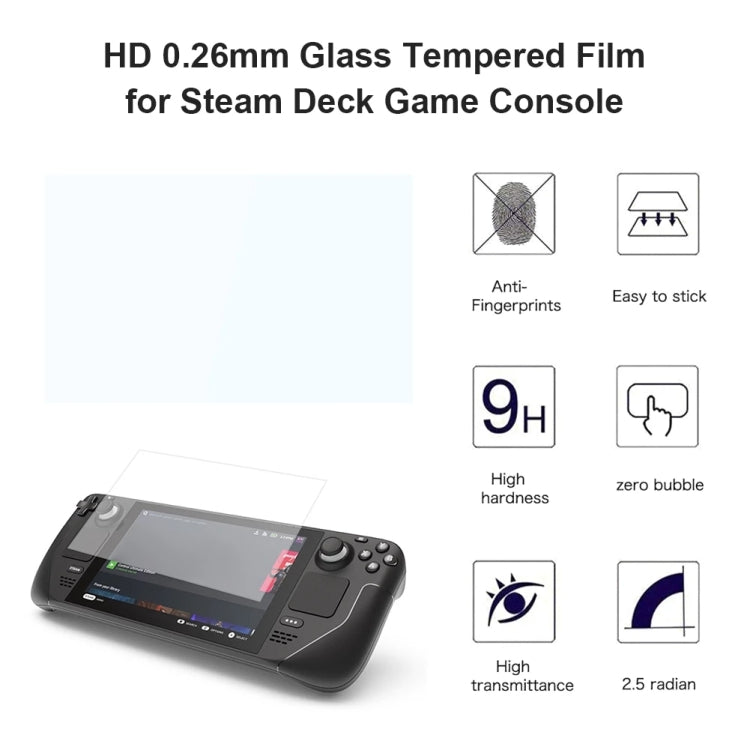 10 PCS 0.26mm 9H 2.5D Tempered Glass Film For Steam Deck Game Console - Accessories by buy2fix | Online Shopping UK | buy2fix