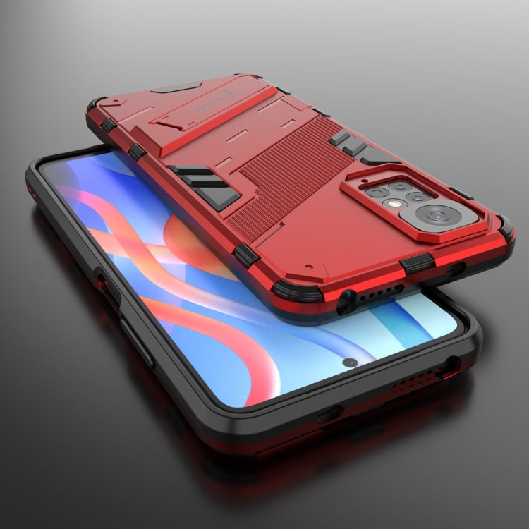 For Xiaomi Redmi Note 11 / Note 11S Global Punk Armor 2 in 1 PC + TPU Shockproof Phone Case with Invisible Holder(Red) - Xiaomi Cases by buy2fix | Online Shopping UK | buy2fix