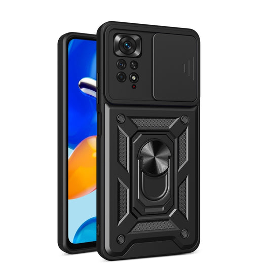 For Xiaomi Redmi Note 11 Pro (Global) Sliding Camera Cover TPU+PC Phone Case(Black) - Xiaomi Accessories by buy2fix | Online Shopping UK | buy2fix