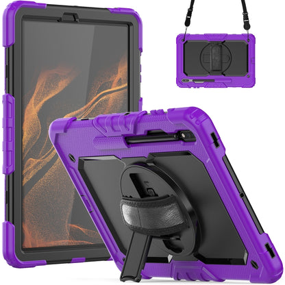 For Samsung Galaxy Tab S8+ 12.4 inch SM-X800 Silicone + PC Tablet Case(Purple+Black) - Galaxy Tab S8+ Cases by buy2fix | Online Shopping UK | buy2fix