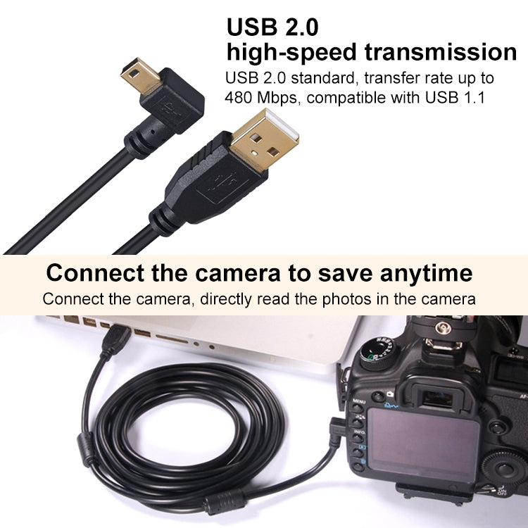 1.5m Elbow Mini 5 Pin to USB 2.0 Camera Extension Data Cable - Camera Accessories by buy2fix | Online Shopping UK | buy2fix