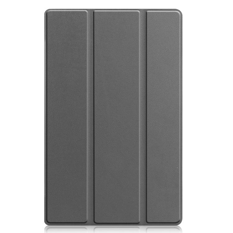 For Lenovo Tab M10 Plus 10.6 3rd Gen 2022 Custer Texture 3-Fold Holder Smart Leather Tablet Case(Grey) - For Lenovo by buy2fix | Online Shopping UK | buy2fix
