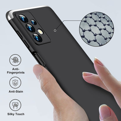 For Samsung Galaxy A13 4G GKK Three Stage Splicing Full Coverage PC Phone Case(Black Silver) - Galaxy Phone Cases by GKK | Online Shopping UK | buy2fix