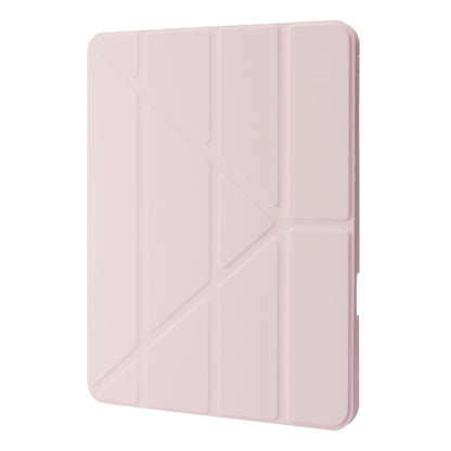 For iPad Pro 12.9 2022 / 2021 / 2020 / 2018 Deformation Transparent Acrylic Leather Tablet Case(Pink) - Apple Accessories by buy2fix | Online Shopping UK | buy2fix