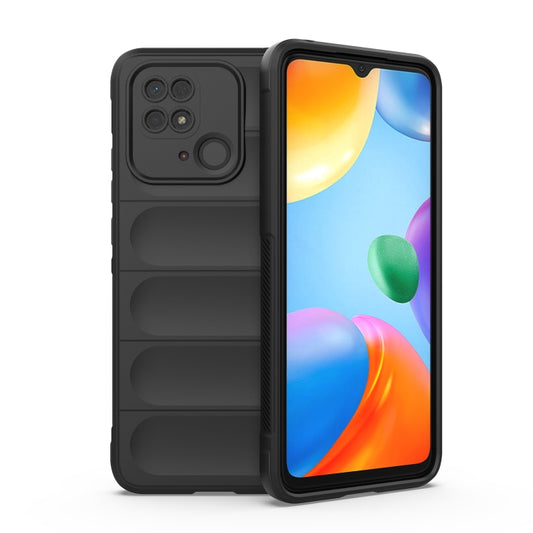 For Xiaomi Redmi 10C Magic Shield TPU + Flannel Phone Case(Black) - Xiaomi Accessories by buy2fix | Online Shopping UK | buy2fix