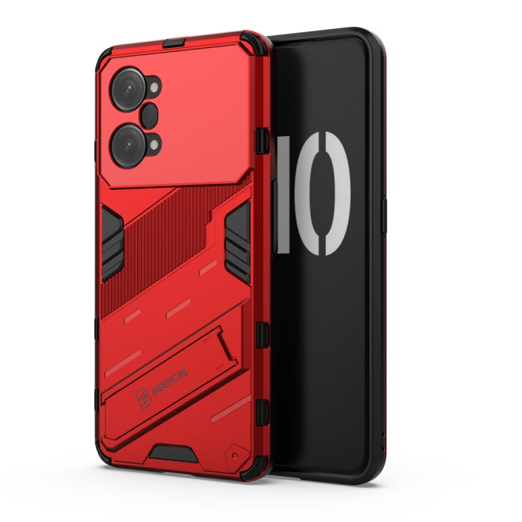 For OPPO K10 Pro 5G China Punk Armor 2 in 1 PC + TPU Shockproof Phone Case with Invisible Holder(Red) - OPPO Cases by buy2fix | Online Shopping UK | buy2fix