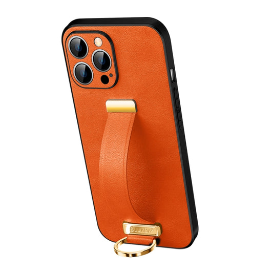 For iPhone 13 Pro SULADA Cool Series PC + Leather Texture Skin Feel Shockproof Phone Case  (Orange) - iPhone 13 Pro Cases by SULADA | Online Shopping UK | buy2fix
