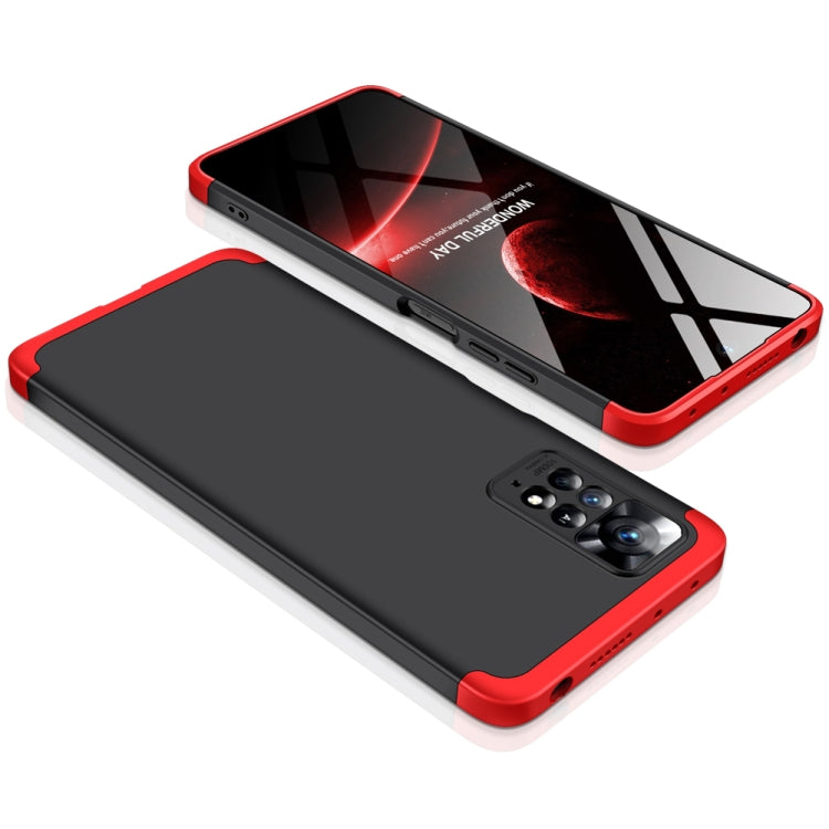 For Xiaomi Redmi Note 11 Pro 4G / 5G Global GKK Three Stage Splicing Full Coverage PC Case(Black Red) - Redmi Note 11 Pro Case by GKK | Online Shopping UK | buy2fix