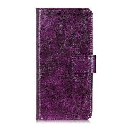 For iPhone 14 Pro Max Retro Crazy Horse Texture Horizontal Flip Leather Phone Case (Purple) - Apple Accessories by buy2fix | Online Shopping UK | buy2fix