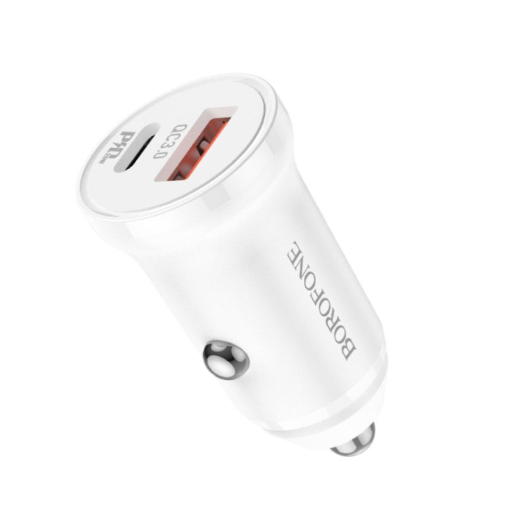 Borofone BZ18A PD20W+QC3.0 Car Charger(White) - Car Charger by Borofone | Online Shopping UK | buy2fix