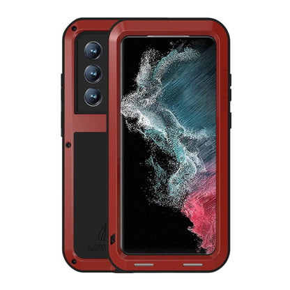 For Samsung Galaxy S22 Ultra 5G LOVE MEI Metal Shockproof Waterproof Dustproof Protective Phone Case(Red) - Galaxy S22 Ultra 5G Cases by LOVE MEI | Online Shopping UK | buy2fix