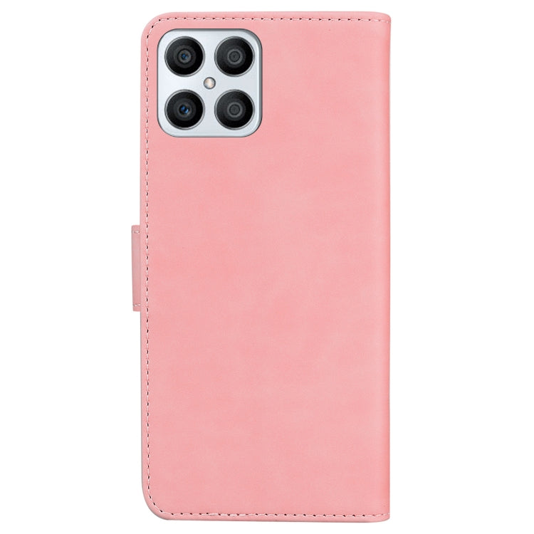 For Honor X8 Skin Feel Pure Color Flip Leather Phone Case(Pink) - Mobile Accessories by buy2fix | Online Shopping UK | buy2fix