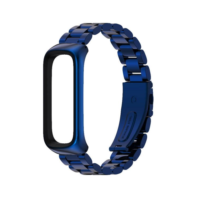 For Samsung Galaxy Fit 2 MIJOBS Three-bead Metal Stainless Steel Watch Band(Blue) - Watch Bands by MIJOBS | Online Shopping UK | buy2fix